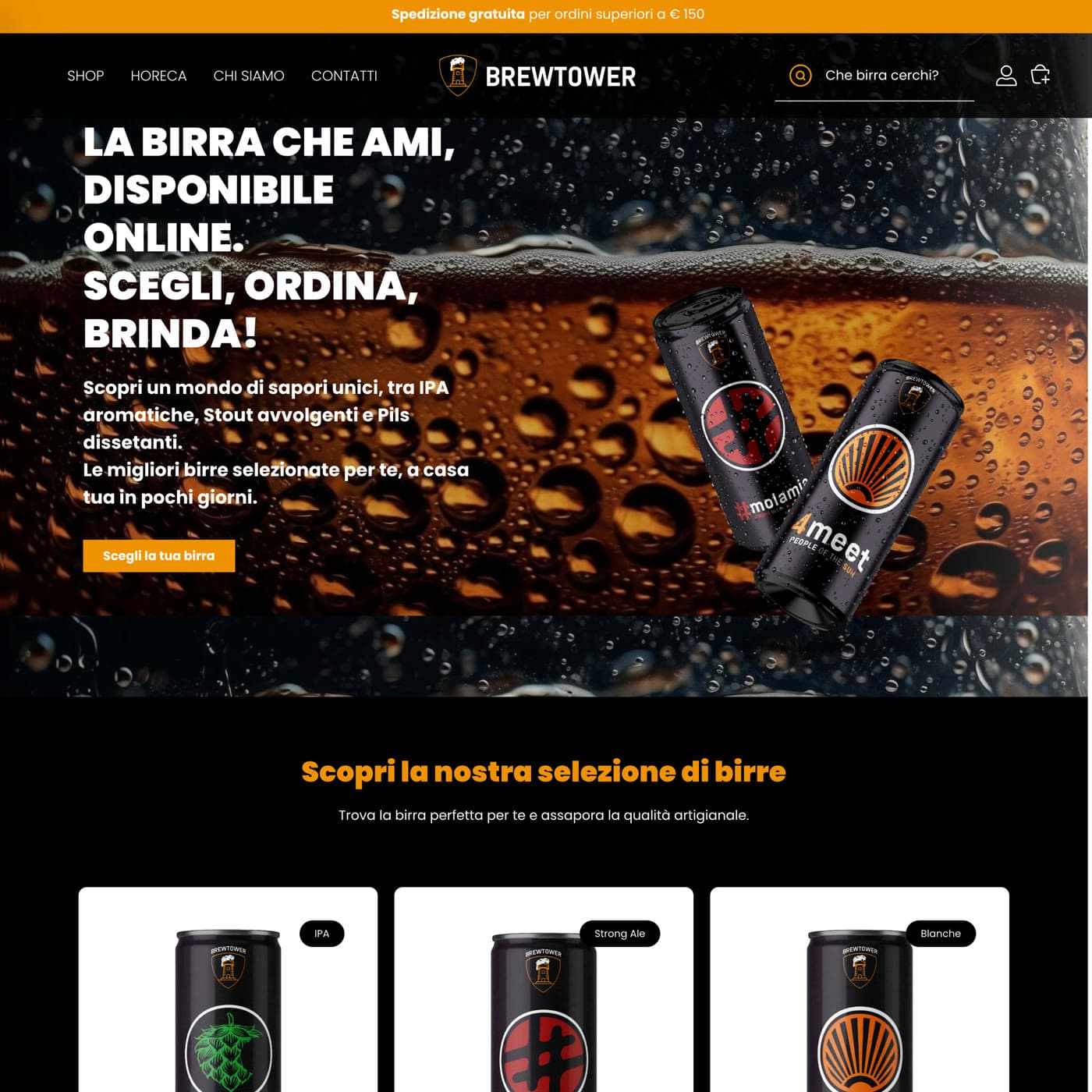 Homepage di Brew Tower
